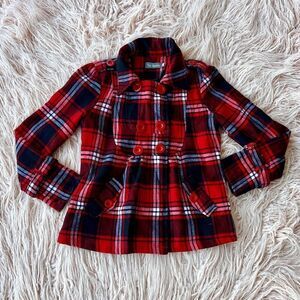 Plaid Peacoat 